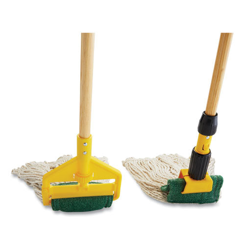 Rubbermaid Commercial Web Foot BLEND SHRINKLESS Mop Head, Cotton/Synthetic, Small, Blue, 6/Carton