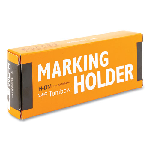 Tombow Wax-Based Marking Pencil, Twist-Advance, 4.4 mm, Black Marks, Navy Blue Barrel, 10/Box
