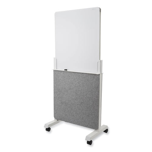 Quartet Agile Glass Dry-Erase Easel, 25.5" x 60.5", White Surface
