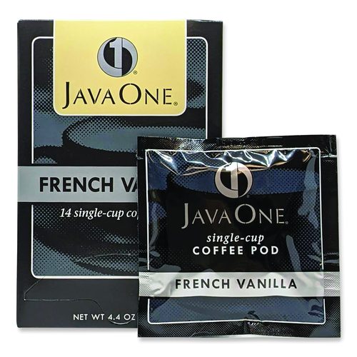 Java One Coffee Pods, French Vanilla, Single Cup, 14/Box