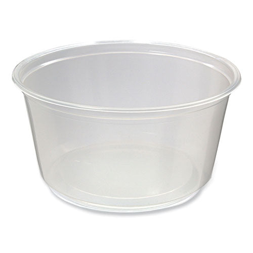 Fabri-Kal Microwavable Deli Containers, 12 oz, 4.6" Diameter x 2.3" h, Clear, Plastic, 500/Carton