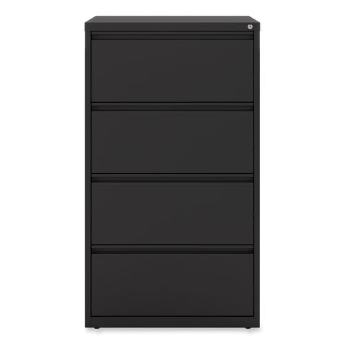 Alera Lateral File, 4 Legal/Letter-Size File Drawers, Black, 30" x 18.63" x 52.5"