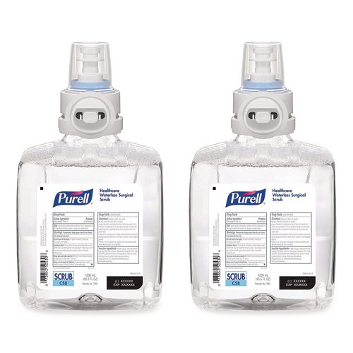 PURELL Waterless Surgical Scrub Gel Hand Sanitizer, 1,200 mL Refill Bottle, Fragrance-Free, For CS-8 Dispenser, 2/Carton