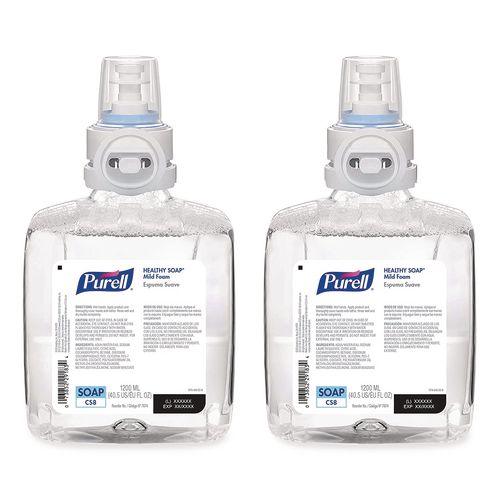 PURELL Professional HEALTHY SOAP Mild Foam Refill, For CS8 Dispensers, Fragrance-Free, 1,200 mL, 2/Carton