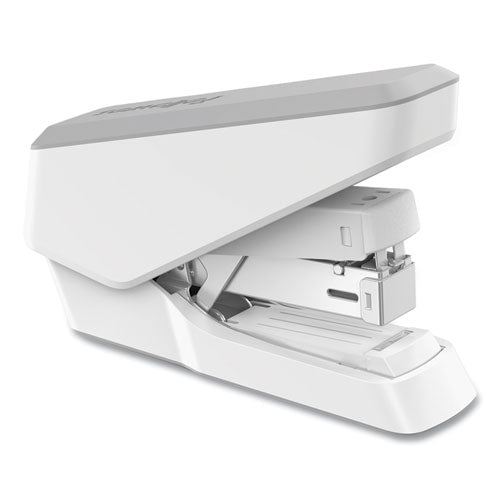 Fellowes LX860 EasyPress Half Strip Stapler with Antimicrobial Protection, 40 Sheet Capacity, Gray/White