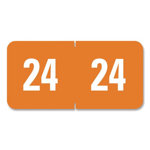 Smead Yearly End Tab File Folder Labels, 24, 0.5 x 1, Orange, 25/Sheet, 10 Sheets/Pack