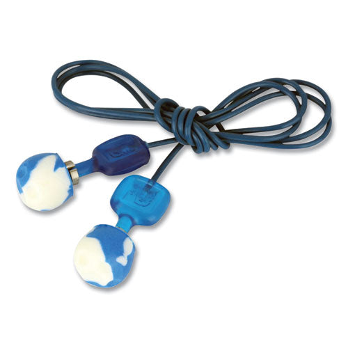 Howard Leight by Honeywell TrustFit Trak Metal Detectable Reusable Corded Foam Earplugs, 29 dB NRR, One Size Fits Most, White/Blue Pods, 1,000/Carton