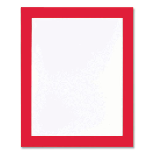 deflecto Self Adhesive Sign Holders, 11 x 17 Insert, Clear with Red Border, 2/Pack