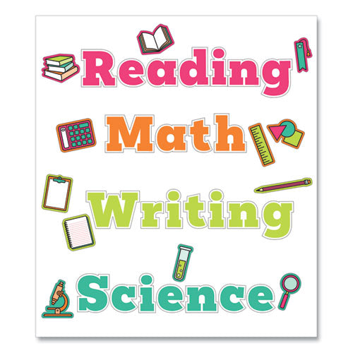 Carson-Dellosa Education Wall Signs for Core Subjects, Core Subjects, Assorted Sizes, Multicolor, 37/Set