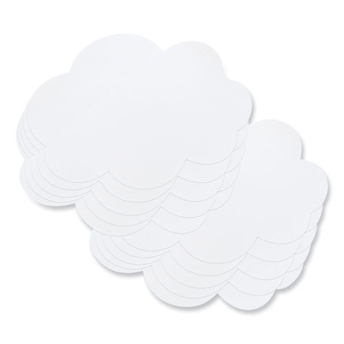 Pacon Self Stick Dry Erase Clouds, Laminated Foam Surface, 7" x 10", White, 10/Pack