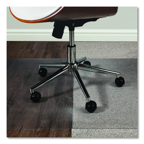 deflecto SuperGrip Chair Mat for Flat to Low Pile Carpeted and Hard Floors, Rectangular, 48" x 36", Clear, Ships Rolled
