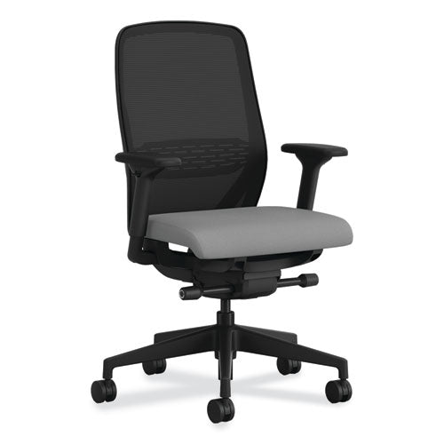 HON Nucleus Series Recharge Task Chair, 16.63 to 21.13 Seat Height, Frost Seat, Black Back, Black Base