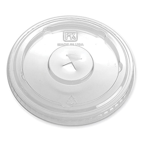 Fabri-Kal Greenware Cold Drink Lids, X-Slot, Fits 12 oz to 20 oz Cold Cup, Plastic, Clear, 1,000/Carton