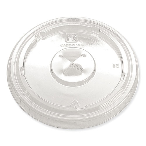 Fabri-Kal Greenware Cold Drink Lids, X-Slot, Fits 12 oz to 20 oz Cold Cups, Plastic, Clear, 1,000/Carton