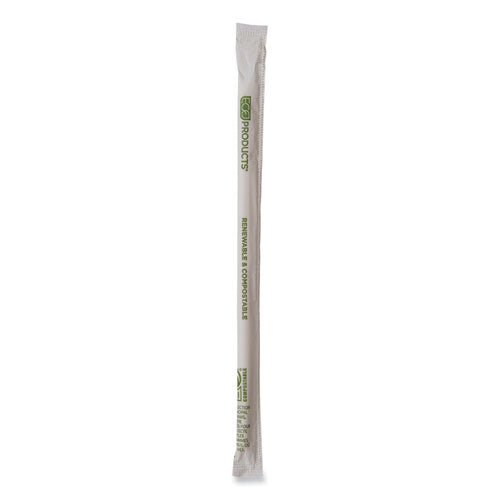 Eco-Products Renewable and Compostable PHA Straws, 10.25", Natural White, 1,250/Carton