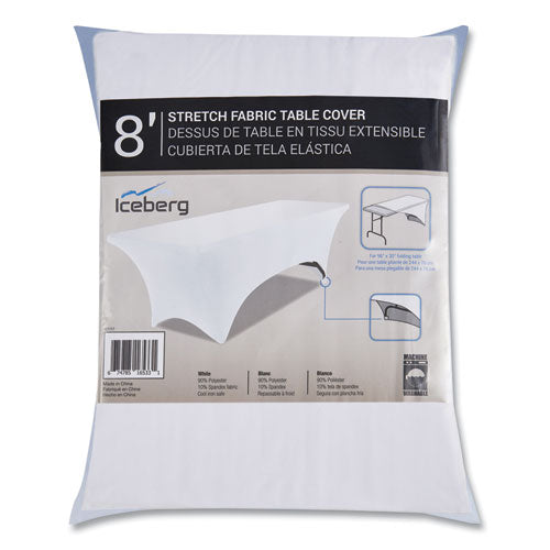 Iceberg iGear Fabric Table Cover, Polyester/Spandex, 30" x 72", White