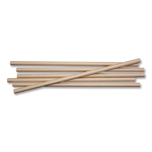World Centric Sustainable Kraft Paper Straws, 8", 6,000/Carton