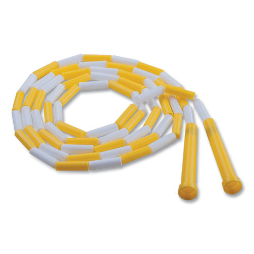 Champion Sports Segmented Plastic Jump Rope, 8 ft, Yellow/White