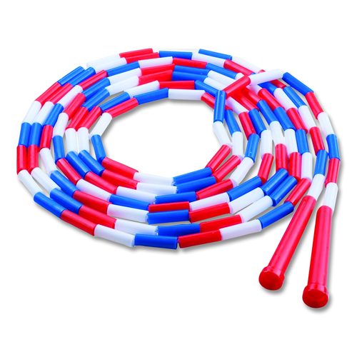 Champion Sports Segmented Plastic Jump Rope, 16 ft, Red/Blue/White