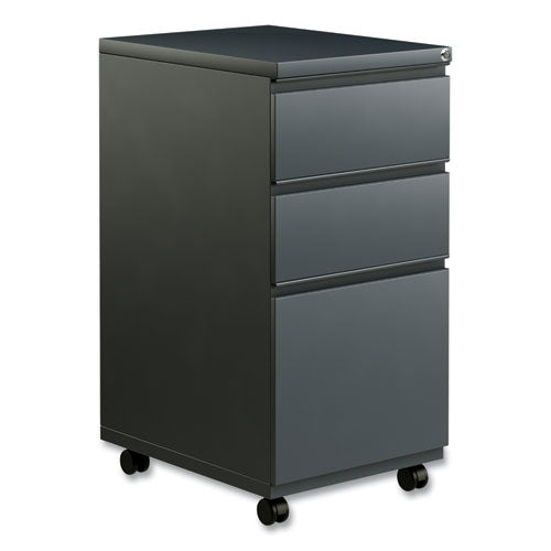 Alera File Pedestal with Full-Length Pull, Left or Right, 3-Drawers: Box/Box/File, Legal/Letter, Charcoal, 14.96" x 19.29" x 27.75"