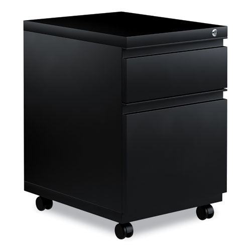 Alera File Pedestal with Full-Length Pull, Left or Right, 2-Drawers: Box/File, Legal/Letter, Black, 14.96" x 19.29" x 21.65"