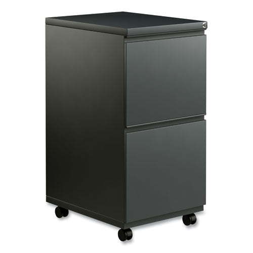Alera File Pedestal with Full-Length Pull, Left or Right, 2 Legal/Letter-Size File Drawers, Charcoal, 14.96" x 19.29" x 27.75"