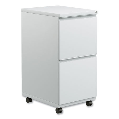 Alera File Pedestal with Full-Length Pull, Left or Right, 2 Legal/Letter-Size File Drawers, Light Gray, 14.96" x 19.29" x 27.75"