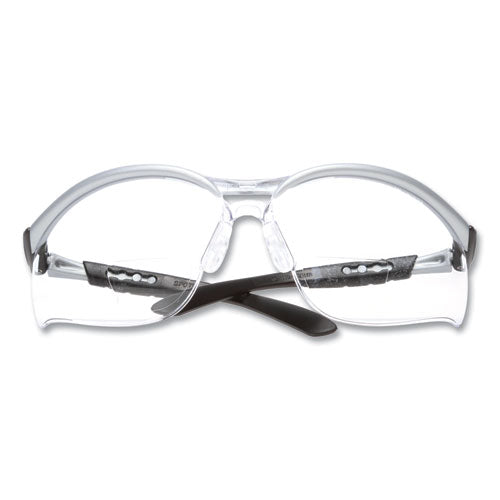 3M BX Molded-In Diopter Safety Glasses, 2.0+ Diopter, Silver/Black Half Frame, Clear Dual Lens