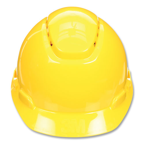 3M SecureFit H-700 Series Hard Hat with UVicator, Vented, Front Brim, 4-Point Pressure Diffusion, One Size Fits Most, Yellow
