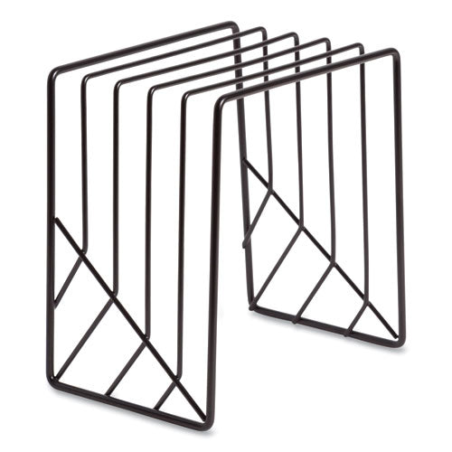 U Brands Vena Wire Letter Sorter, 5 Sections, Assorted Sizes, 3.94 x 5.24 x 6.1, Black