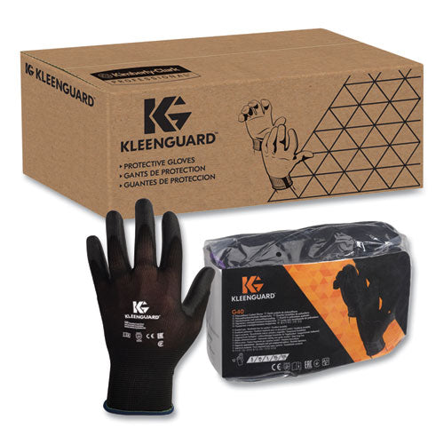 KleenGuard G40 Polyurethane Coated Gloves, EN388: 3131X, 15" Long, Medium, Black, 12 Pairs