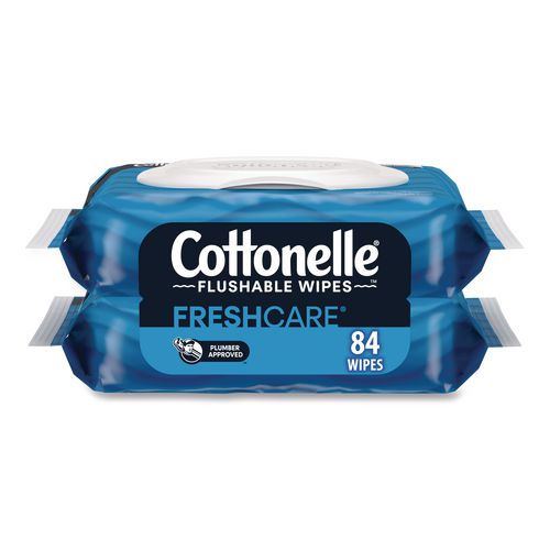 Cottonelle Fresh Care Flushable Cleansing Cloths, 1-Ply, 3.73 x 5.5, White, 84/Pack