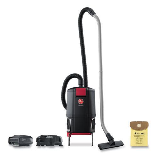 Hoover Commercial HVRPWR 40V Cordless Backpack Vacuum, 6 qt, Black