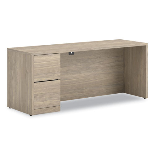 HON 10500 Series Full-Height Left Pedestal Credenza, 72w x 24w x 29.5h, Kingswood Walnut