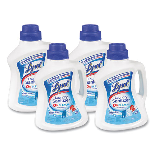 LYSOL Brand Laundry Sanitizer, Liquid, Crisp Linen Scent, 90 oz, 4/Carton