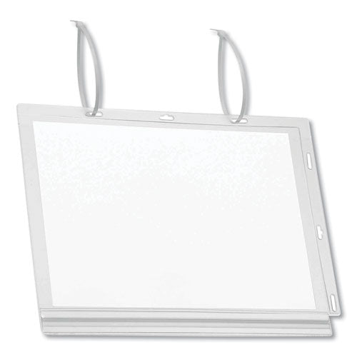 Durable Water Resistant Sign Holder Pockets with Cable Ties, 8.5 x 11, Clear Frame, 5/Pack