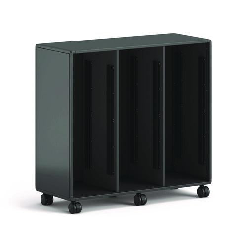 HON Class-ifi Tote Storage Cabinet, Three-Wide, 46.63" x 18.75" x 44.13", Charcoal Gray