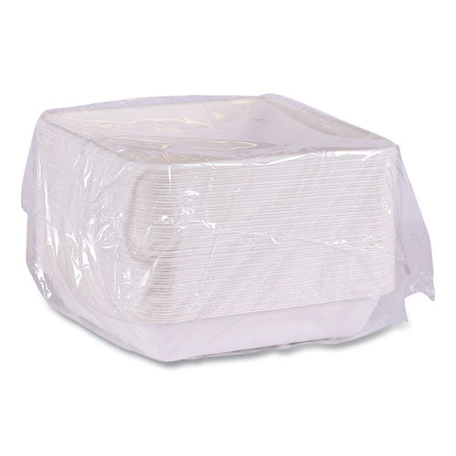 Eco-Products Vanguard Worldview Renewable and Compostable Sugarcane Take-Out Containers, 47 oz, 9 x 9 x 1.5, White, 200/Carton