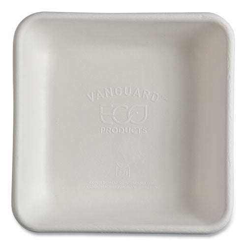 Eco-Products Vanguard Worldview Renewable and Compostable Sugarcane Take-Out Containers, 36 oz, 8 x 8 x 2, White, 200/Carton