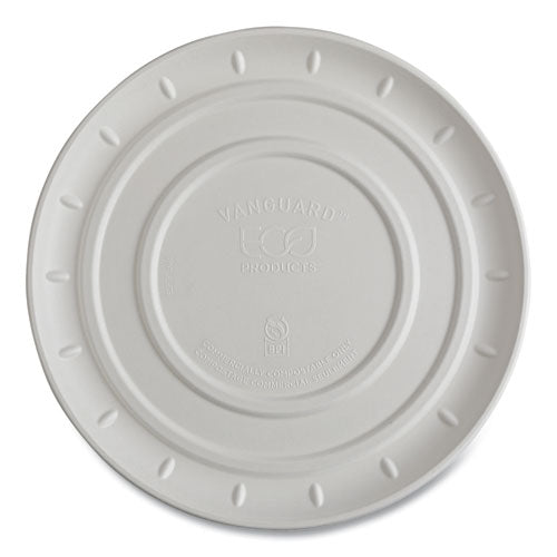Eco-Products Vanguard Molded Fiber Pizza Tray, 16" Diameter, White, Sugarcane, 50/Carton
