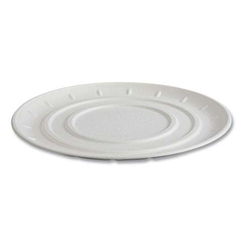Eco-Products Vanguard Molded Fiber Pizza Tray, 14" Diameter, White, Sugarcane, 50/Carton