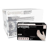 GloveWorks by AMMEX Latex Disposable Gloves, Powder-Free, 4 mil Thick, 9.5" Long, Ivory, 100/Box, 10 Boxes/Carton