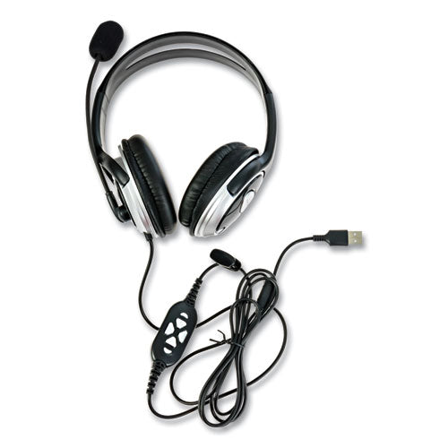 Spracht ZuM Binaural Over The Head Headset, Black/Silver