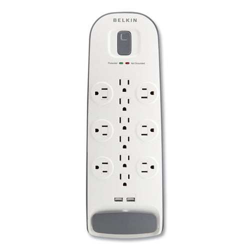 Belkin Home/Office Surge Protector, 12 AC Outlets, 6 ft Cord, 3,996 J, White/Black