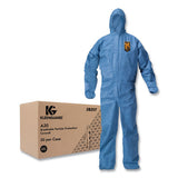 KleenGuard A20 Breathable Particle Protection Coveralls, Zip Front, Hood, Elastic Back, Wrists, Ankles, Blue, 20/Carton
