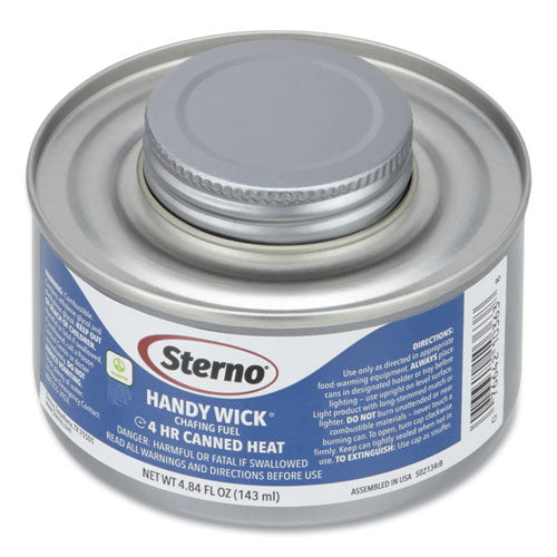 Sterno Handy Wick Chafing Fuel, Diethylene Glycol, 4 Hour Burn, 4.84 oz Can, 24/Carton