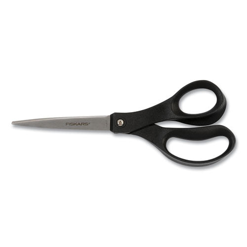 Fiskars Scissors, 8" Long, Straight Black Handle