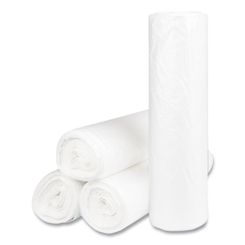 Inteplast Group High-Density Commercial Can Liners, 56 gal, 14 mic, 43" x 48", Natural, Interleaved Roll, 25 Bags/Roll, 8 Rolls/Carton