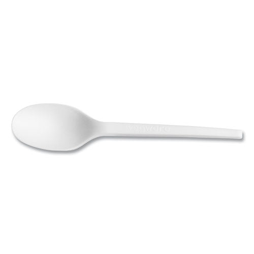 Vegware White CPLA Cutlery, General Purpose Spoon, Plastic, 1,000/Carton
