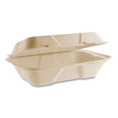 Vegware Nourish Molded Fiber Takeout Containers, Compostable, 6.1 x 9 x 2.9, Natural, Sugarcane, 200/Carton